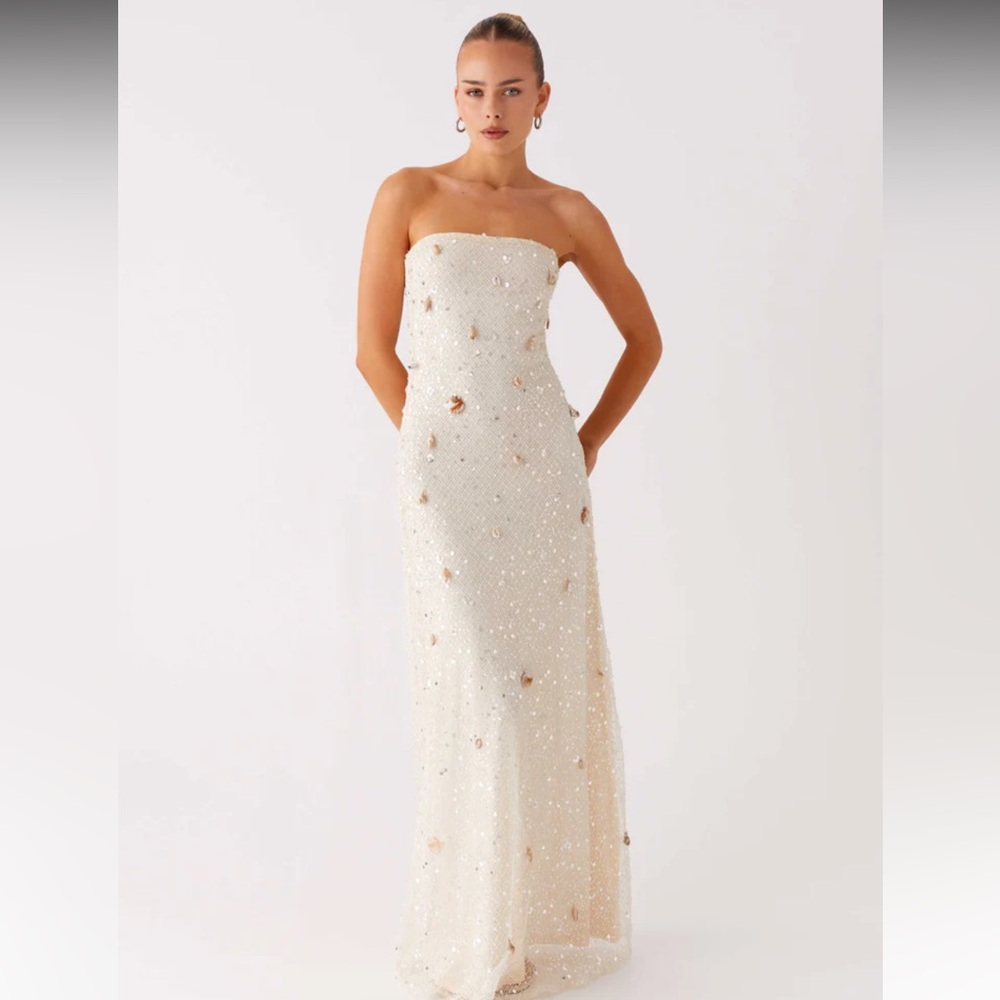 Peppermayo - Orelli Shell Sequin Knit Maxi Dress - Ivory